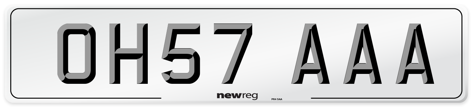 OH57 AAA Number Plate from New Reg